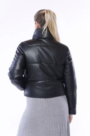 GIUBBOTTO piumino corto trapuntato lucido con chiusura a zip