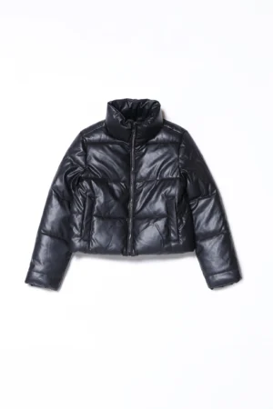 GIUBBOTTO piumino corto trapuntato lucido con chiusura a zip