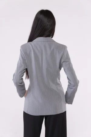 GIACCA business woman a righe monopetto con taschine decorative e con collo reverse