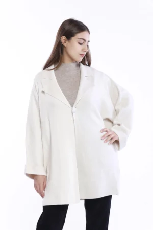 CARDIGAN corto con collo reverse e chiusura a un bottone