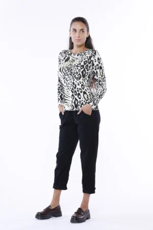 MAGLIA pullover a manica lunga con scollo a giro