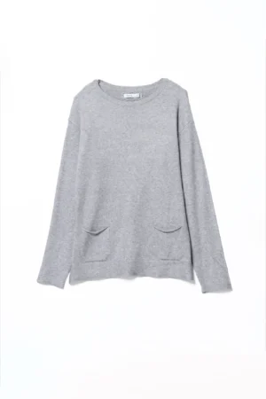 MAGLIA pullover con orli a costine orizzontali e graziosi taschini sul davanti