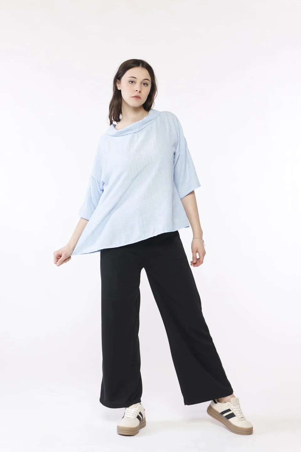 PANTALONE comodo wide leg con laccio di chiusura ONEWORLD HYBRID