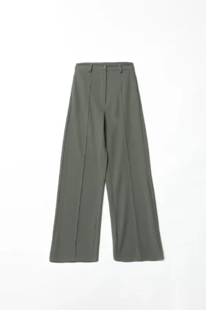 PANTALONE a palazzo con bottoncino di chiusura ed eleganti passanti alla cintura