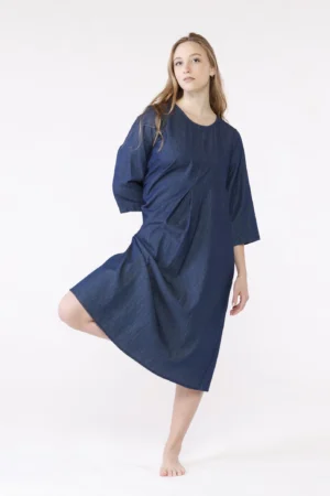 ABITO denim lungo con manica risvoltata