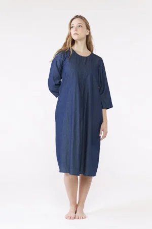 ABITO denim lungo con manica risvoltata