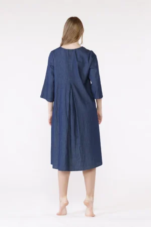 ABITO denim lungo con manica risvoltata