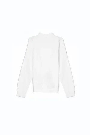 MAGLIA corta e ampia con girocollo alto e orli a coste