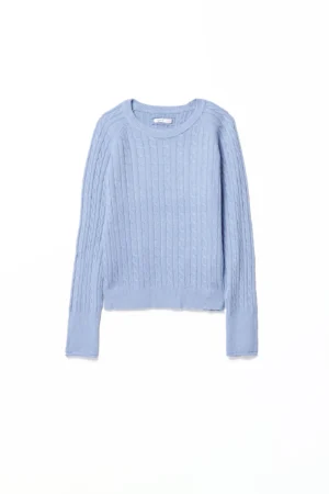 MAGLIA casual con trecce ricamate e scollo a giro