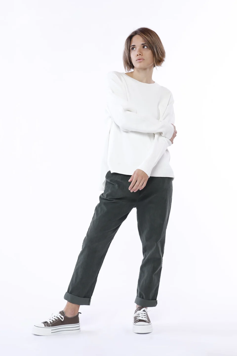 MAGLIA everyday con scollo a barchetta e spacchetti laterali ONEWORLD HYBRID