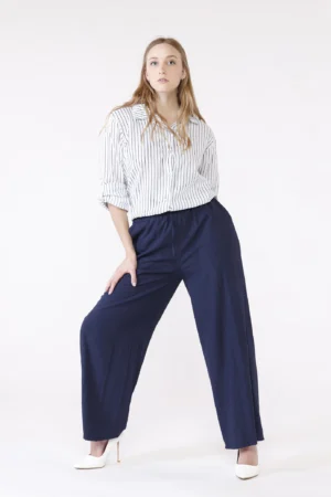 CAMICIA business woman a righe con colletto alla francese