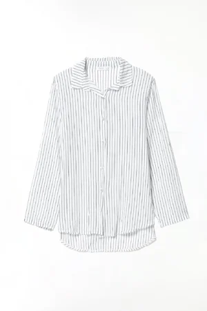 CAMICIA business woman a righe con colletto alla francese
