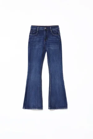 PANTALONE Jeans a zampa con chiusura a bottone