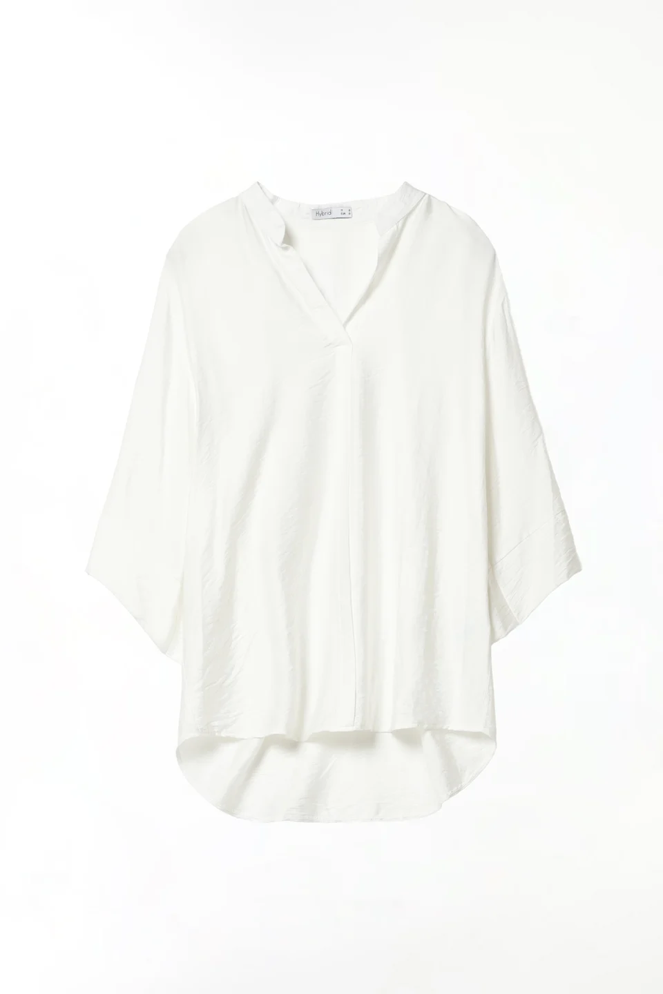 BLUSA ampia con colletto alla coreana aperto sul davanti e manica a kimono