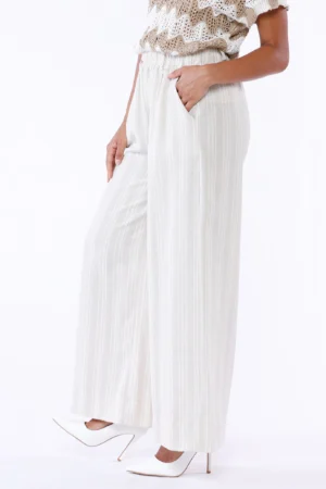 PANTALONE a palazzo motivo a righe di tendenza con elastico di chiusura in vita e comdoe tasche laterali