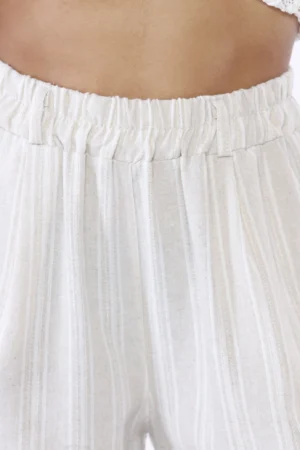 PANTALONE a palazzo motivo a righe di tendenza con elastico di chiusura in vita e comdoe tasche laterali