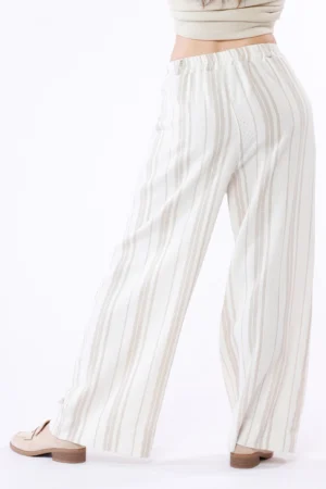 PANTALONE classico a righe con tasche e passanti alla cintura