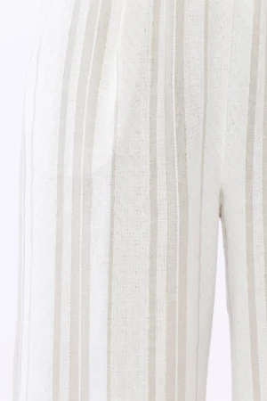 PANTALONE classico a righe con tasche e passanti alla cintura