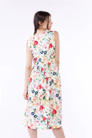 ABITO Midi Smanicato con stampa floreale