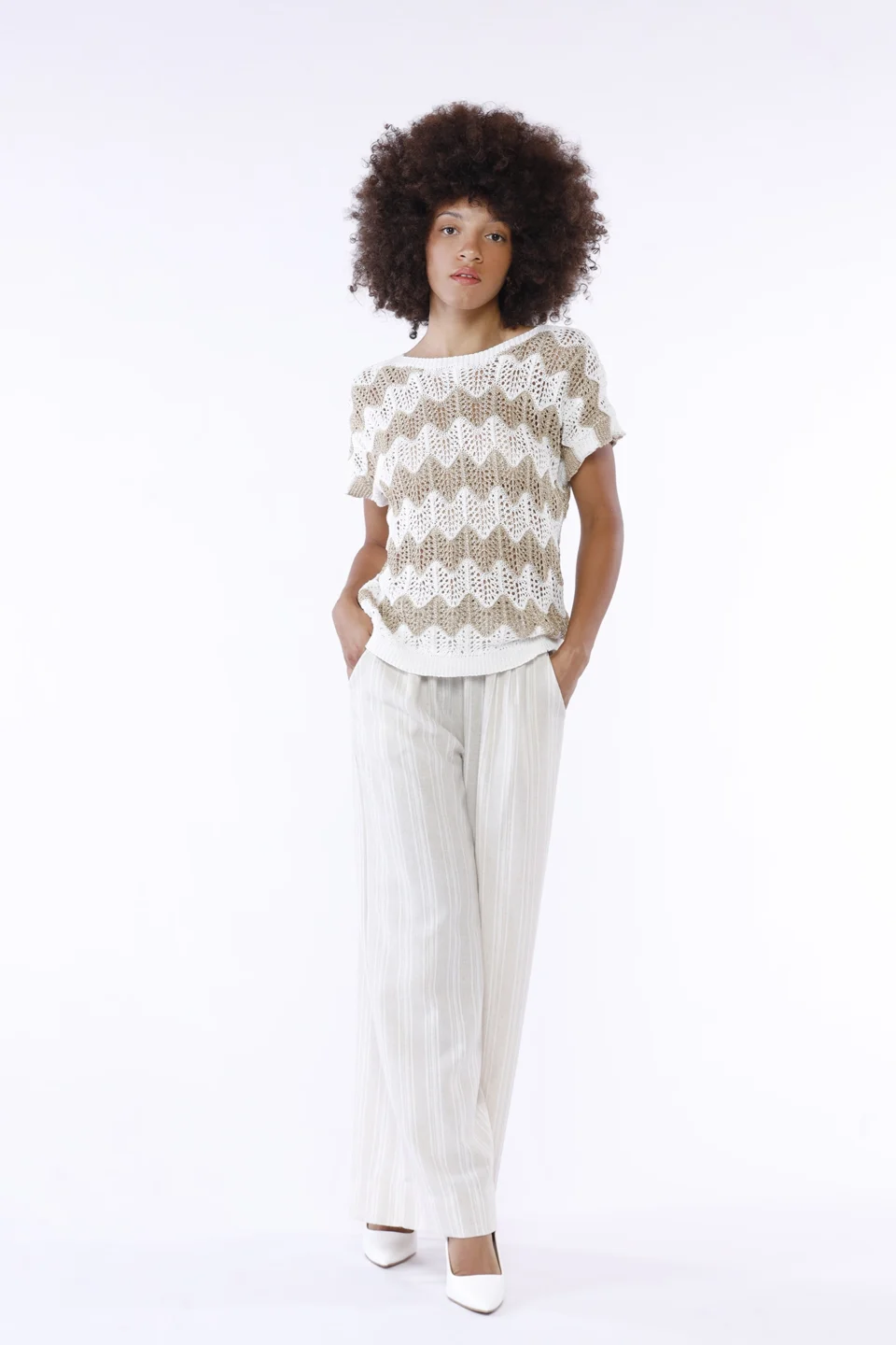 MAGLIA Traforata Chevron Manica Corta ONEWORLD HYBRID