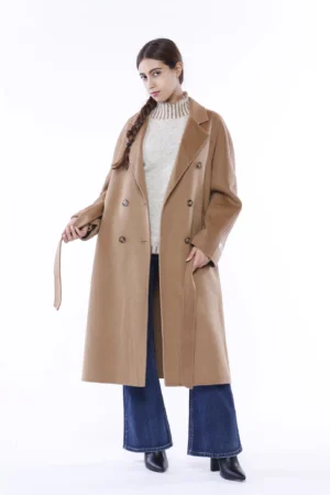 CAPPOTTO trench doppiopetto con cinturae tasche diagonali