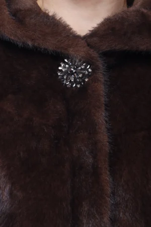 CAPPOTTO con pelliccia bottoni a pressione interni e graziosa stella quadrifoglio fiorito