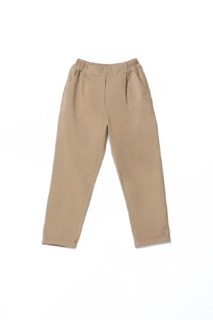 PANTALONE in punto milano con risvolti alle caviglie e comodo elastico di chiusura