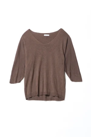 MAGLIA ampia con scollo a V e manica a tre quarti