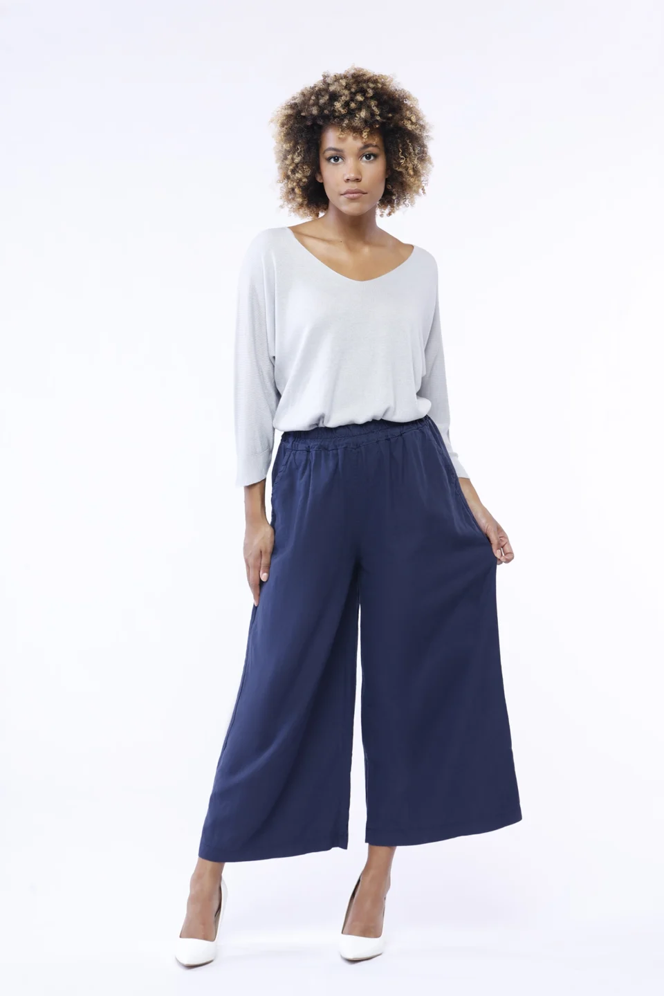 PANTALONE wide leg comodo con elastico di chiusura in vita ONEWORLD HYBRID