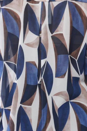 BLUSA a stampa fantasia con bottoni nascosti e colletto alla francese