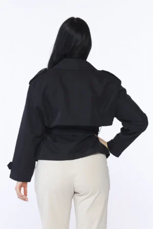 GIACCA trench corto doppiopetto con cintura in vita