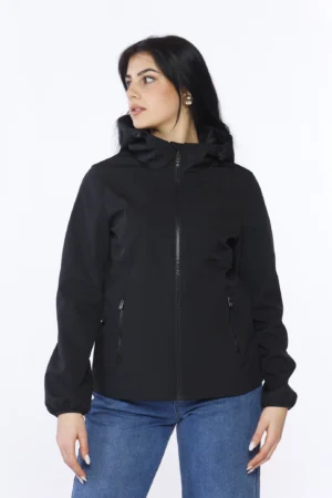 GIACCA corta primavera con cappuccio regolabile e tasche con cerniera