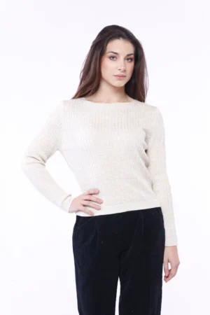 MAGLIA everyday a costine con scollo a barchetta