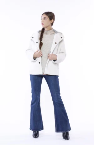 CAPPOTTO Softshell con cappuccio e bottoni