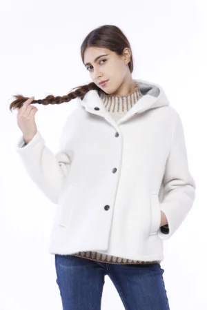 CAPPOTTO Softshell con cappuccio e bottoni