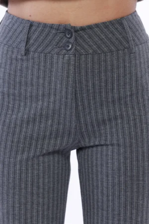 PANTALONE dritto gessato e spacco doppio bottone