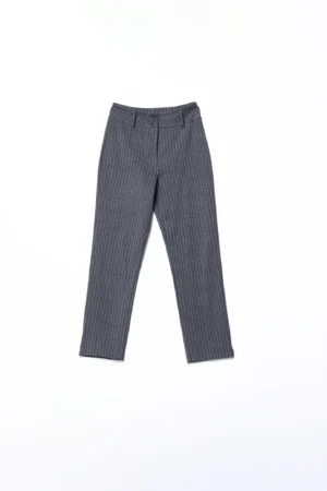 PANTALONE dritto gessato e spacco doppio bottone