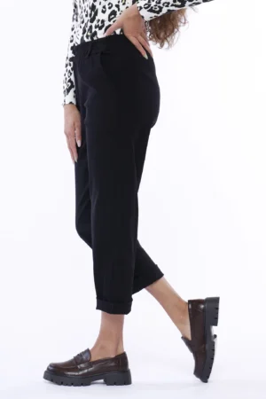 PANTALONE pull-on con elastico in vita e passanti alla cintura