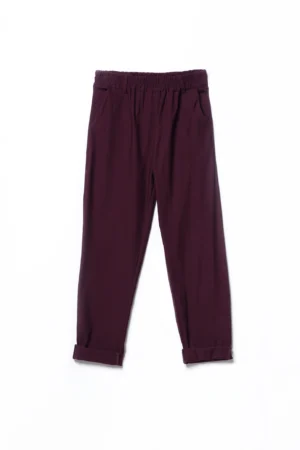 PANTALONE pull-on con elastico in vita e passanti alla cintura