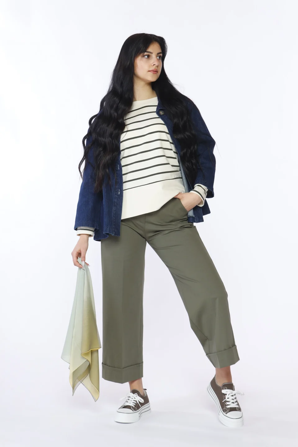 GIACCA denim svasata e maniche a tre quarti ONEWORLD HYBRID