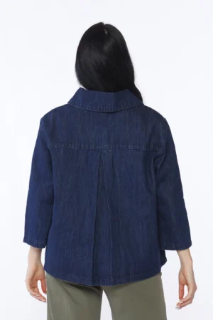 GIACCA denim svasata e maniche a tre quarti