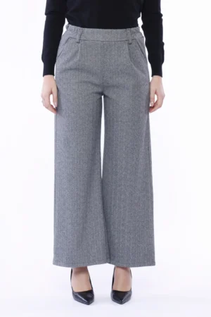 PANTALONE classico rigato con passanti alla cintura