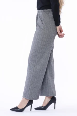 PANTALONE classico rigato con passanti alla cintura
