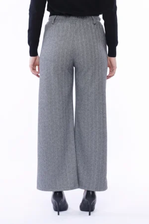 PANTALONE classico rigato con passanti alla cintura