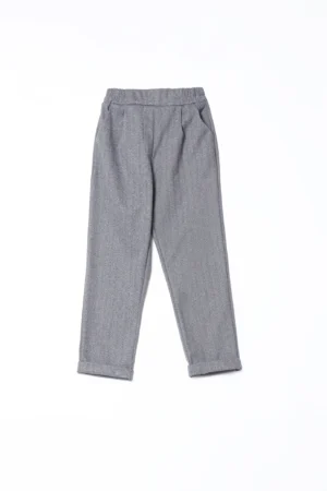 PANTALONE comodo rigato con risvolti alle caviglie