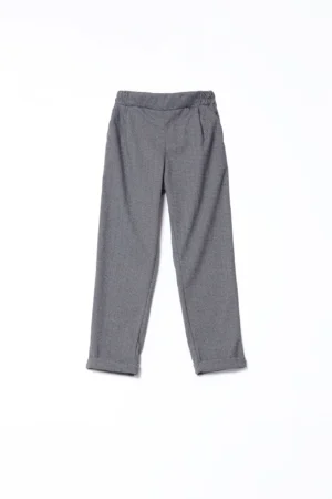 PANTALONE dal taglio classico comodo con chiusura a elastico e risvolti alle caviglie