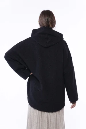 CAPPOTTO Teddy con chiusura a bottoni e tasche applicate