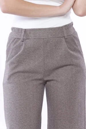 PANTALONE classico rigato con passanti alla cintura