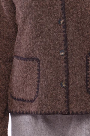 GIACCA a pelo corto primi freddi con chiusura a bottoni e comode taschine sul davanti