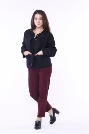 GIACCA a pelo corto primi freddi con chiusura a bottoni e comode taschine sul davanti